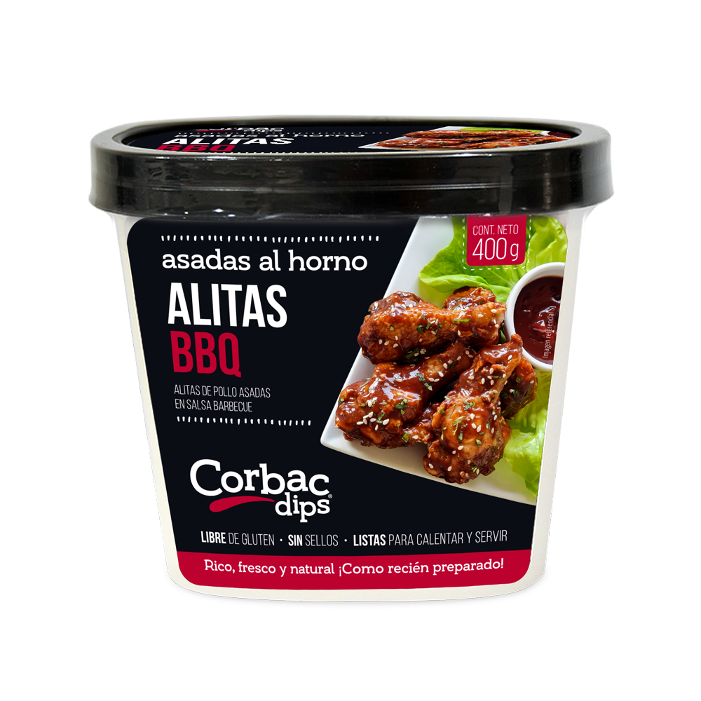 ALITAS BBQ BOLSA 1 KG (CAJA DE 5 Kg) – Corbac Dips